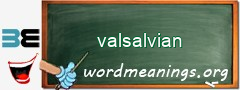 WordMeaning blackboard for valsalvian